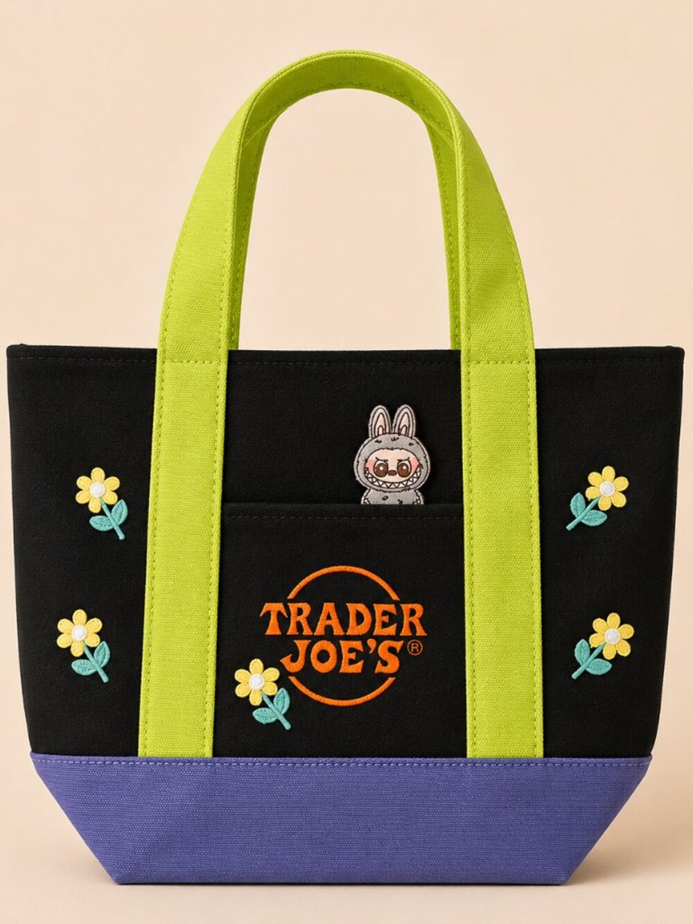 Trader Joe's Halloween Limited Edition Custom Mini Tote Bag Labubu Tote Bag